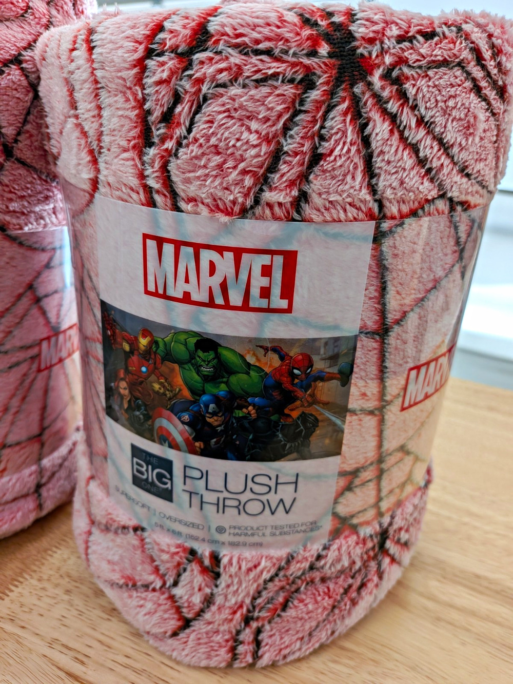 Marvel Spider-Man Oversized Plush Throw Blanket Red/Black All-Over Print